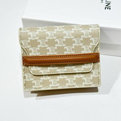 Celine Business Card Holder Canvas Grege