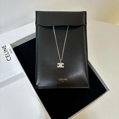 Celine Rhinestone Necklace Silver