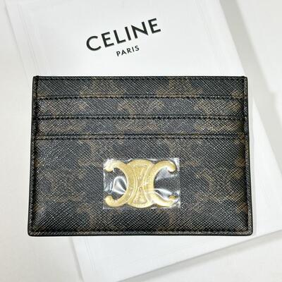 Celine Triomphe Cardholder Canvas Tan