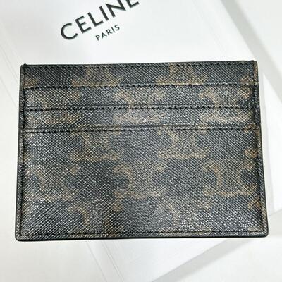 Celine Triomphe Cardholder Canvas Tan