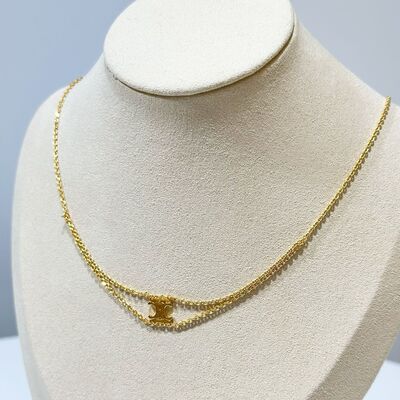 Celine Triomphe Suspended Necklace Gold