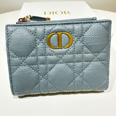 Dior Caro Dahlia Wallet Cloud Blue