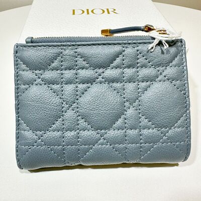 Dior Caro Dahlia Wallet Cloud Blue