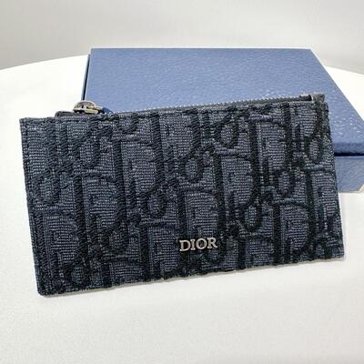 Dior Zipped Cardholder Oblique Black