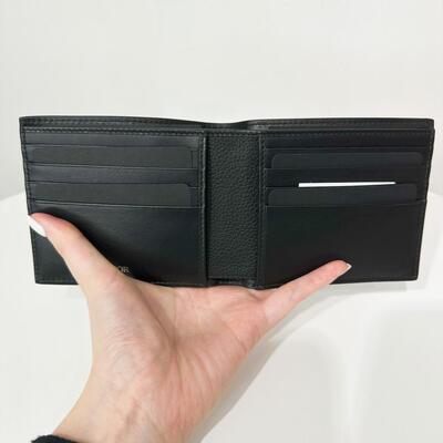 Dior Mens Wallet Black Calfskin with CD Icon