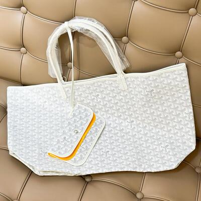 Goyard St Louis GM Tote Bag White