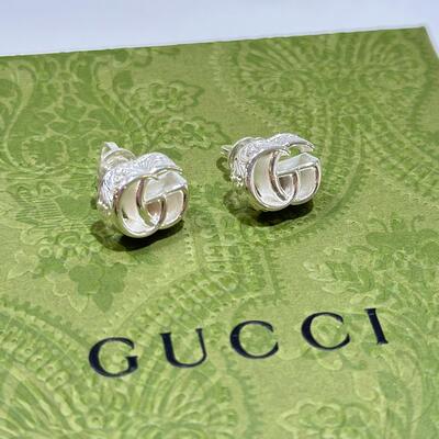 Gucci 925 Silver GG Marmont Earrings
