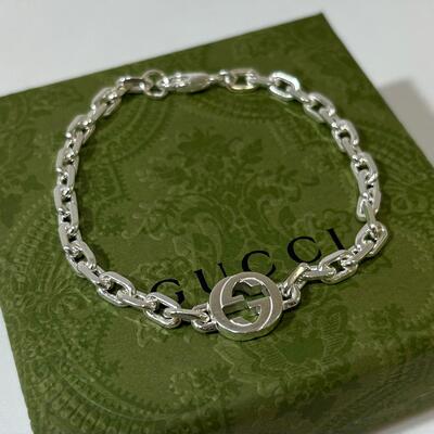 Gucci 925 Silver Interlocking G Bracelet