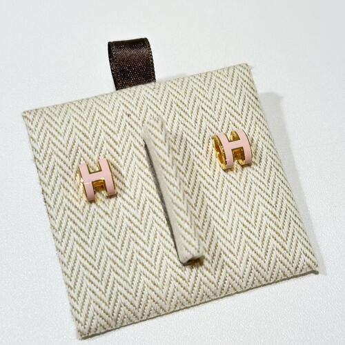 Hermes Mini Pop H Earring Gold Pink