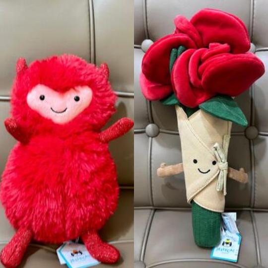 Jellycat Rose Bouquet + Hugg Mcsnugg set