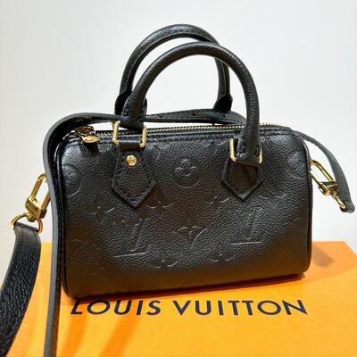 LV Nano Speedy Bag Monogram Leather Black