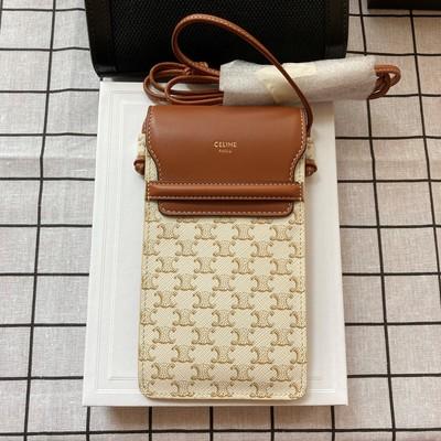 Celine Phone Bag Canvas White