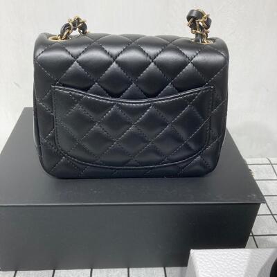 Chanel Mini Flap Bag Black Gold 17cm