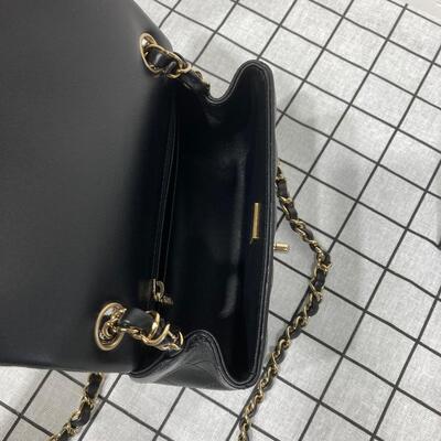 Chanel Mini Flap Bag Black Gold 17cm