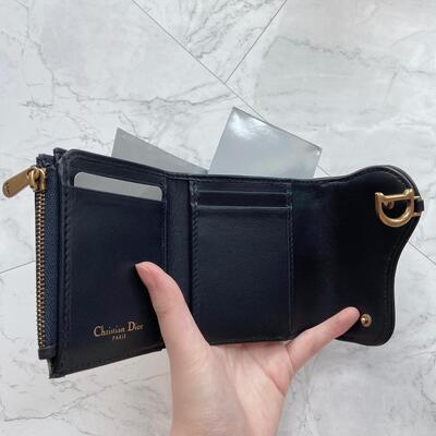 Dior Saddle Wallet Oblique Blue