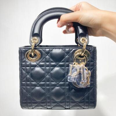 Dior Mini Lady Dior Bag Black Gold