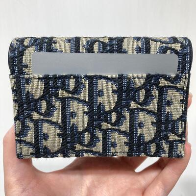 Dior Saddle Cardholder Oblique Blue