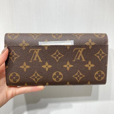 LV Sarah Wallet Monogram Canvas Brown Pink