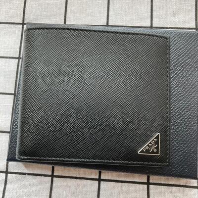Prada Mens Wallet Black Triangle Small