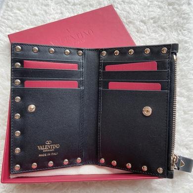 Valentino Rockstud Folded Cardholder Black